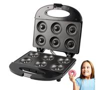 Generisch Dispositivo per ciambelle | 6 fori con rivestimento antiaderente - Mini frittelle automatico da 750 W, per cucina, colazione, dessert, snack, muffin, cucina