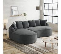 Generisch Divano Cloud in ciniglia senza cornice, a forma di L, grigio, non necessita di montaggio