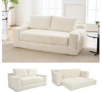 Generisch Divano letto a 2 posti con memory foam in velluto a coste non assemblato