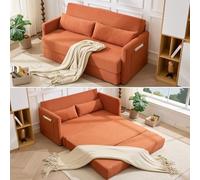 Generisch Divano pieghevole 2 in 1 a 2 posti, colore arancione, con cuscino
