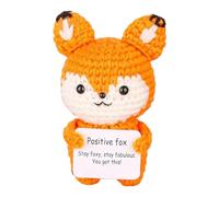 Generisch Divertente bambola animale , in lana, 6,5 x 5 x 11,5 cm | Statuetta di animale, mini peluche ispiratrice fatta a mano, per decorazione da scrivania, regali, motivazione in ufficio e