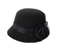 Generisch Divertente cappello da pescatore decorazione tesa larga caldo cloche bowler cappello da campeggio, Nero , Taglia unica