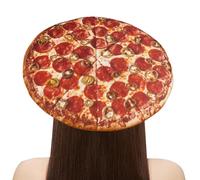 Generisch Divertente cappello per pizza, cappello per pizza, cappello per pizza, costume da pizza unico, divertente decorazione per feste di pizza, comodo giocattolo per feste, cappello pazzo per