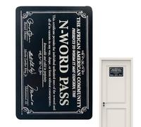 Generisch Divertente cartello da scrivania | certificato creativo N Word Pass, da tavolo in legno, scherzo decorativo, decorazione originale, decorazione da tavolo per la T