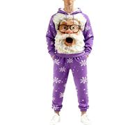 Generisch Divertente felpa con motivo invernale senza tasca - Felpa casual con scollo rotondo per uno stile stagionale unico comfort, Lilla, M