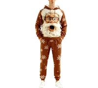 Generisch Divertente felpa con motivo invernale senza tasca - Felpa casual con scollo rotondo per uno stile stagionale unico comfort, marrone, 3XL