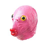 Generisch Divertente maschera di pesce mostro copricapo maschera di pesce verde copricapo perfetto per Natale e Halloween (rosa)