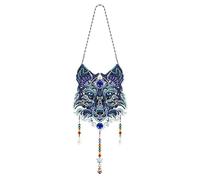 Generisch DIY Diamond Painting Wolf - Set di scacciapensieri per fai da te, con ciondolo a forma di acchiappasole in cristallo, idea regalo per la mamma, il giardino, il cortile e la finestra, 10