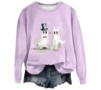 Generisch Donna 2024 Halloween Winter Trendy Featured Soul Printed No Hat Sports Tops Stretto Giacca sportiva da donna, Lilla, M