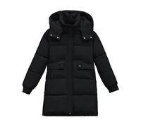 Generisch Donna Fall And Winter Loose Thin Live Cap Down Cotton Female Inverno New In The Long Thickened Warm Knee Giacche da donna, Nero , M