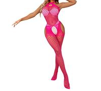 Generisch Donna lingerie giarrettiera calze sexy collant a rete aperta leggings collant collant lingerie pantaloni, rosa intenso, Taglia unica