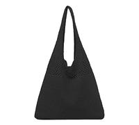 Generisch Donna Primavera/Hollow lavorato a maglia Handheld One Shoulder gilet borse a tracolla donna tessuto, Nero , taglia unica