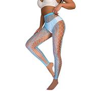 Generisch Donne adorabili collant pesce rete apertura leggings leopardo stampa antipantaloni biancheria pantaloni, Blu, Taglia unica