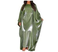 Generisch Donne Estate Batwing Maniche Raso Abaya Islam Musulmano Maxi Abito Caftano Abbigliamento Musulmano, Gn2, Taglia unica