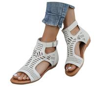 Generisch Donne Grandi Yards Primavera E Con Sandali Femminile Europa E Gli Stati Fibbia Sandali Romani Scarpe Femminili Stivali Donna, bianco, 39 EU