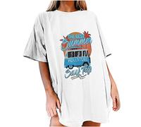 Generisch Donne Top Auto Stampato Modello 2 Divisori Donna Sexy, bianco, M