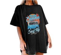 Generisch Donne Top Auto Stampato Modello 2 Divisori Donna Sexy, Nero , M