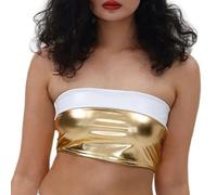 Generisch Donne Top Up Performance Dress Night Club Top Up, gold, XL