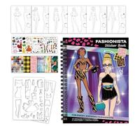 Generisch Dress Up Stickers, Coloring Activity Set, Educational Creative Toys, Fine Motor Skills Sticker Book for Girls Teens Preschool Home Classroom Birthday Party Reusable Sheets, Fun Learning