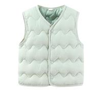 Generisch E gilet invernali per bambini Calore Confortevole, Alla moda, con Giacche foderate, Gilet Sottili Interni ed Esterni Giubbotti College J, verde chiaro, 90