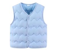 Generisch E gilet invernali per bambini Calore Confortevole, Alla moda, con Giacche foderate, Gilet Sottili Interni ed Esterni Giubbotti College J, Azzurro, 120
