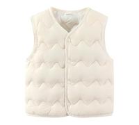 Generisch E gilet invernali per bambini Calore Confortevole, Alla moda, con Giacche foderate, Gilet Sottili Interni ed Esterni Giubbotti College J, bianco, 130
