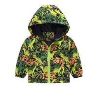 Generisch e ragazza primavera e inverno casual stampa giacca con cappuccio leggero e il ragazzo fuori dal mare, verde, 4-5 Jahre