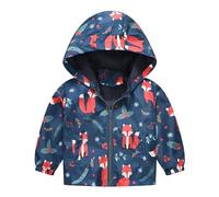 Generisch e ragazza primavera e inverno casual stampa giacca con cappuccio leggero e il ragazzo fuori dal mare, Blu marino, 4-5 Jahre