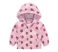 Generisch e ragazza primavera e inverno casual stampa giacca con cappuccio leggero e il ragazzo fuori dal mare, Colore: rosa., 3-4 Jahre