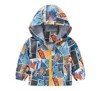 Generisch e ragazze primavera e inverno casual vento stampa giacca leggera con cappuccio come un, Celeste., 12-18 Monate