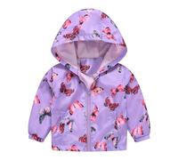 Generisch e ragazze primavera e inverno casual vento stampa giacca leggera con cappuccio come un, Lilla, 3-4 Jahre