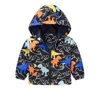 Generisch e ragazze primavera e inverno casual vento stampa giacca leggera con cappuccio come un, Nero , 18-24 Monate