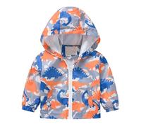 Generisch e ragazze primavera e inverno casual vento stampa leggera giacca con cappuccio giacca libri per adolescenti 15, Colore: arancione., 12-18 Monate