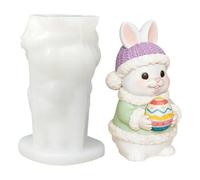 Generisch Easter Candle Molds - Bunny Plaster Casting Form | Silicone Craft Mold with Flexible Easy Release DIY Candle Making Supply with Reusable Art Casting Tool Desktop Decoration Kit for Soap