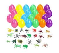 Generisch Easter Eggs with Toys - 24 pezzi Funny Party Favors - 20 x 15 x 10 cm Frog Spider Inside Easter Egg Filler Toys, Skill-Building for Interaction Decoration Education Boys Children Indoor