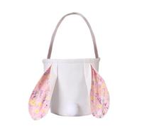 Generisch Easter Treat Bags - Tessuto 37 cm, Reusable Easter Bags, Plush Bunny Embroidery | Spacious Design, Egg Hunt Bag, Party Supply Bag for Candy Hunting, Spring Events, Holiday, Festive Use
