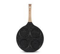 Generisch EDEN BERG - Padella per crepe, 27 cm, con manico in venatura del legno, 4 facce Smiley