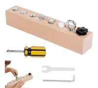 Generisch Educational Screw-Tightening Busy Board with Wooden Screwdriver Set, Fine Motor Skills Learning Toy for Toddlers, Hand-Eye Coordination Practice Board (8 Holes)