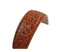 Generisch EDVTK35, cinturino doppio in pelle di coccodrillo, 18 mm, 19 mm, 20 mm, 21 mm, 22 mm, 23 mm, 24 mm, di lusso, cinturini per orologi originali alligatori (Light Brown Strap, 19MM_WITHOUT