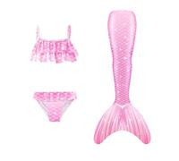 Generisch eerjungrauenlosse Girls Set bikini galleggiante per bambini, costume da bagno estivo per cosplay, costume da bagno per 3-13 anni, Rosa-e, 130 cm