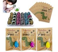Generisch Egg Hatching Card | 24 Pack Grow Dinosaur Toys - in Water Crack with Assorted Color or, Valentines Day Toy Party Favors for over 3 Years Old