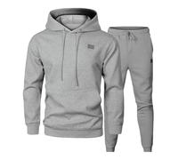 Generisch Elegante abito da uomo, set da due pezzi, business con pantaloni giacca per occasioni formali, grigio., S