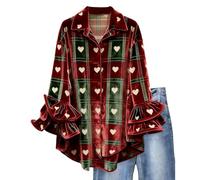 Generisch Elegante camicetta con motivo floreale, alla moda, a maniche lunghe, colletto classico, da donna, versatile, indossabile nella vita di tutti i giorni, in ufficio, vacanze, all'aperto, campus