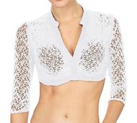 Generisch Elegante camicetta da donna in pizzo come seducente lingerie gilet per occasioni festive, bianco, XXL