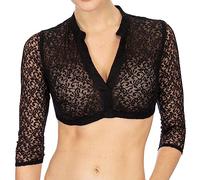 Generisch Elegante camicetta da donna in pizzo come seducente lingerie gilet per occasioni festive, Nero , M