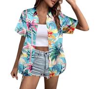 Generisch Elegante camicia da donna per la vita di tutti i giorni, perfetta per le uscite casual, una maglietta più comoda e versatile per le donne moderne, Blu, L