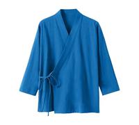 Generisch Elegante cardigan tradizionale cinese con bottoni laterali, capispalla, abito zen, Blu marino, M