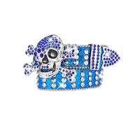 Generisch Elegante cintura in vita con cristalli scintillanti, tre varianti di design uniche per accenti eleganti a qualsiasi guardaroba, Blu, 110 cm