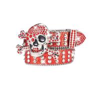 Generisch Elegante cintura in vita con cristalli scintillanti, tre varianti di design uniche per accenti eleganti a qualsiasi guardaroba, Colore: rosso, 120 cm