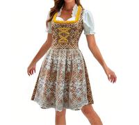 Generisch Elegante costume tradizionale per feste e eventi a tema, con elegante pizzo a tre file, abbottonatura e design versatile per le donne nella vita di tutti i giorni per le feste, multicolore